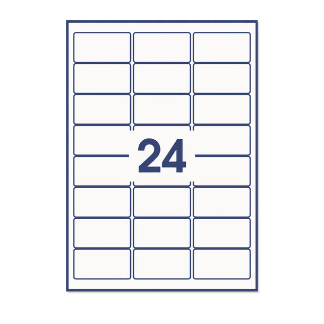 Rectangle Adhesive Labels Diamond White 64 x 34 mm (24 labels)