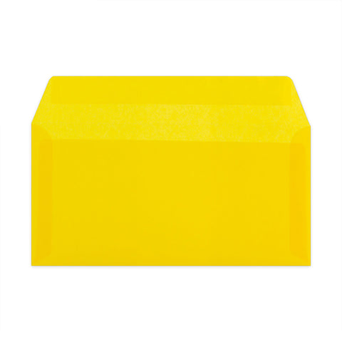 Coloured Translucent Envelopes Yellow 110 x 220 mm (DL)