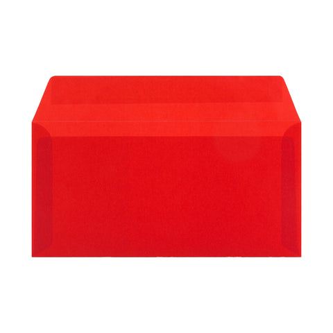 Coloured Translucent Envelopes Red 110 x 220 mm (DL)