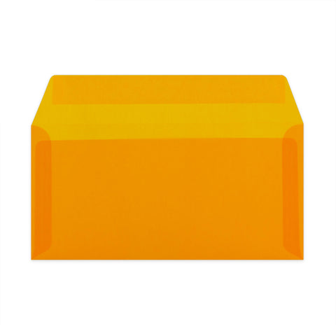 Coloured Translucent Envelopes Orange 110 x 220 mm (DL)