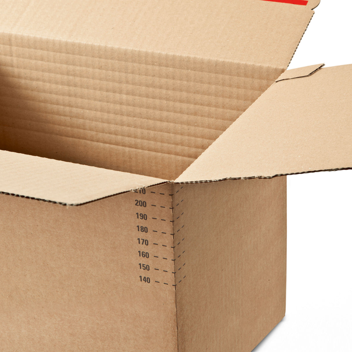 Karton mit variabler Tiefe und selbstklebendem Verschluss für den Versand