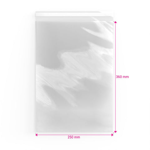Cello Bags (Non-Header) Clear 360 x 250 mm