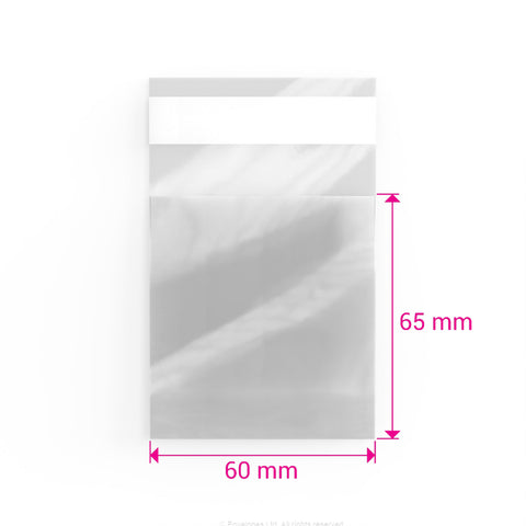 Cello Bags (Non-Header) Clear 65 x 60 mm