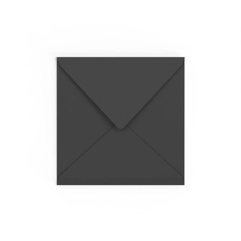 Black British Made Gummed V-Flap Envelope (155 x 155mm)