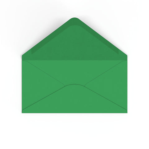 DL Kelly Green British Made Gummed V-Flap Envelope (110 x 220mm)