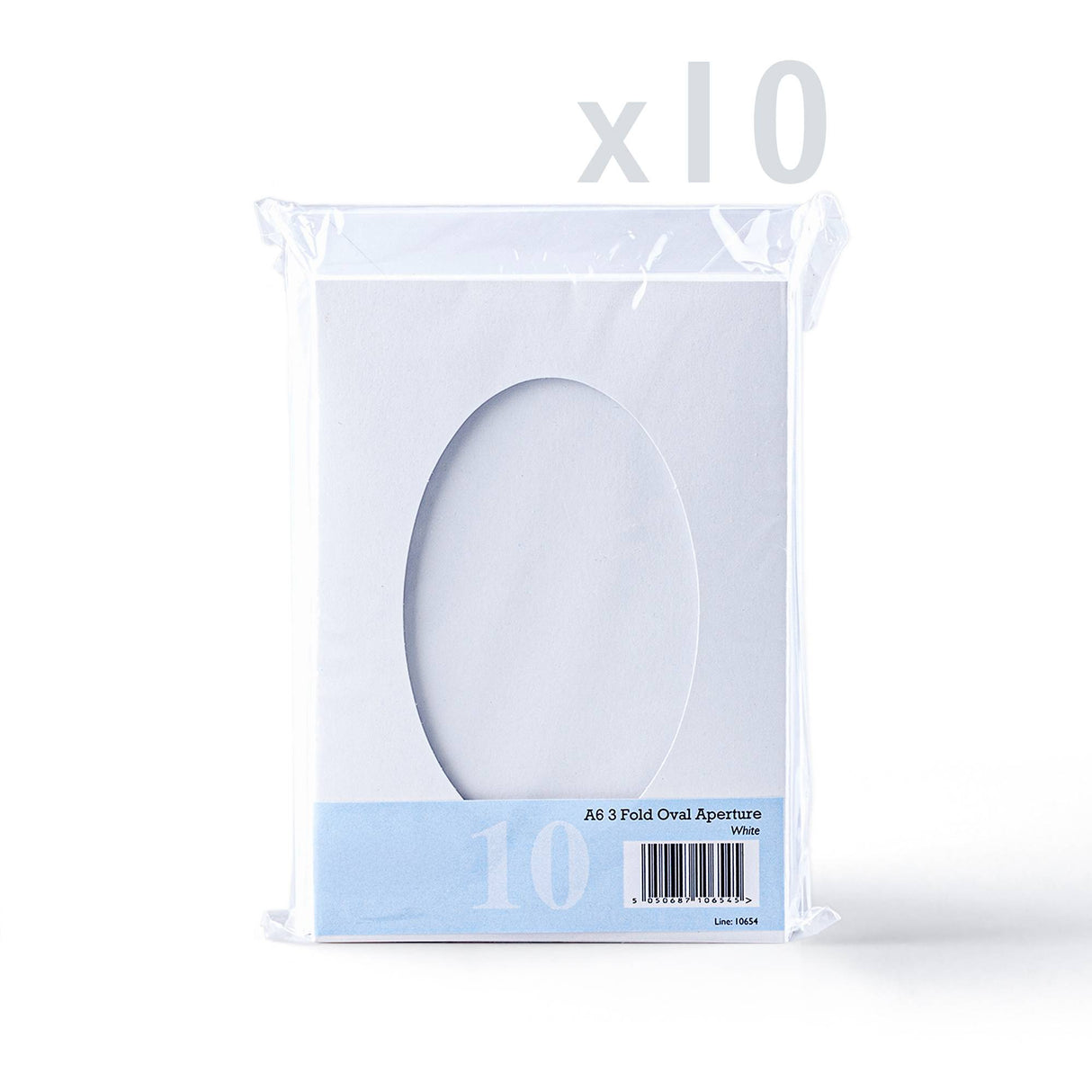 Weiße Klappkarten mit ovalem Ausschnitt – 3-fach Falz, Packung