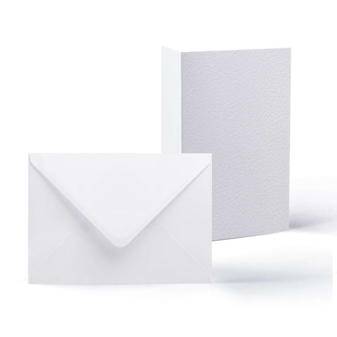 Hammered Cards & Envelopes Pack White 162x229 mm + 148x210 mm