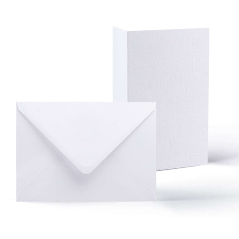 Linen Cards & Envelopes Packs White 162x229 mm + 148x210 mm