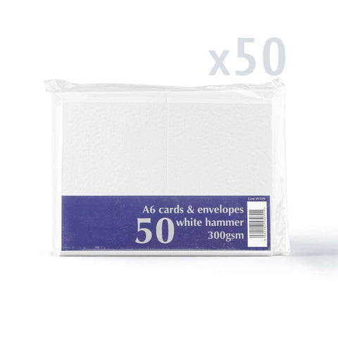 Hammered Cards & Envelopes Pack White 114x162 mm + 105x148 mm