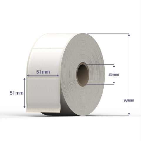 Direct Thermal Labels White 51 x 51 mm (1000 labels)