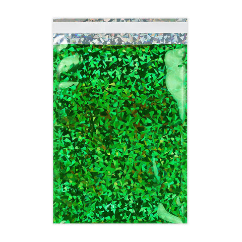 Holographic Finish Foil Bags Holographic Green 450 x 320 mm (C3)