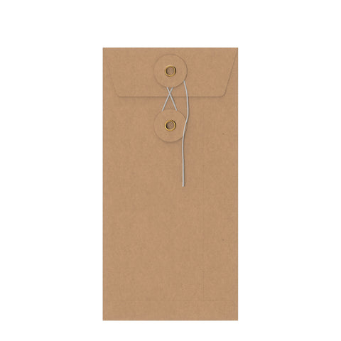 Coloured envelopes with string and washer closure Manila 220 x 110 mm (DL)
