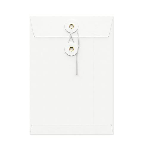 Coloured envelopes with string and washer closure White 229 x 162 mm (C5)