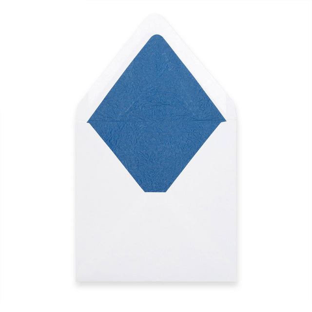 Paper Lined Envelopes White + Blue Fancy Paper 160 x 160 mm