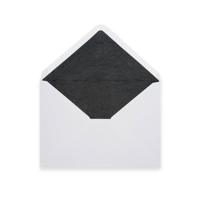 Paper Lined Envelopes White + Black Fancy Paper 114 x 162 mm (C6)
