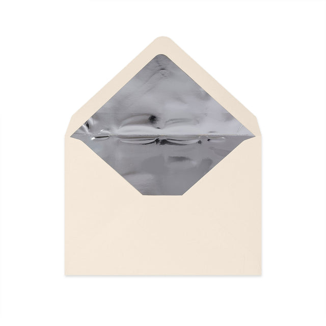Paper Lined Envelopes Ivory + Silver Foil 114 x 162 mm (C6)