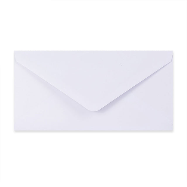 Paper Lined Envelopes White + Green Fancy Paper 110 x 220 mm (DL)