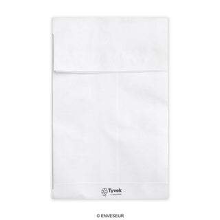 Weiße Tyvek Faltentasche 250x176x38 mm