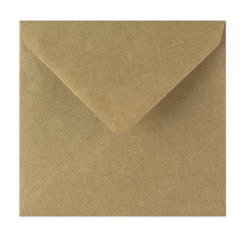 Geripptes Kraftpapier-Kuvert 155x155 mm