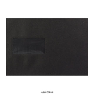 Schwarzer Briefumschlag mit Fenster 162x229 mm (C5)
