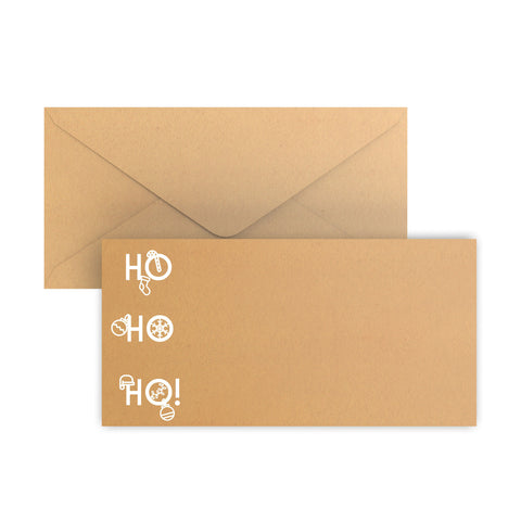 Christmas Envelopes HO HO HO Fleck 110 x 220 mm (DL) Gummed