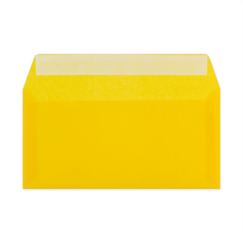 Coloured Translucent Envelopes Yellow 110 x 220 mm (DL)