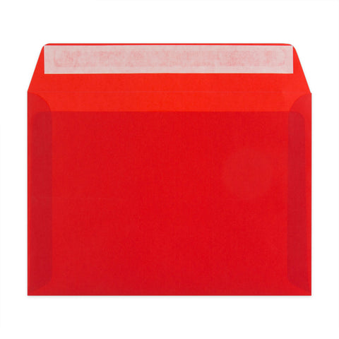 Coloured Translucent Envelopes Red 162 x 229 mm (C5)