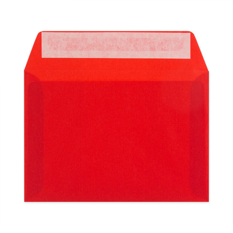 Coloured Translucent Envelopes Red 114 x 162 mm (C6)