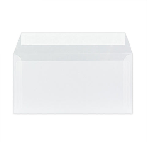 Coloured Translucent Envelopes Clear 110 x 220 mm (DL)