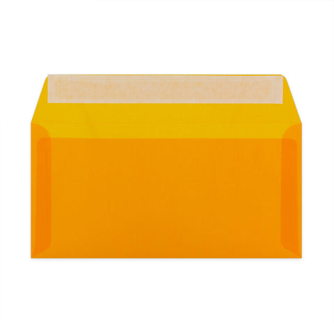 Coloured Translucent Envelopes Orange 110 x 220 mm (DL)