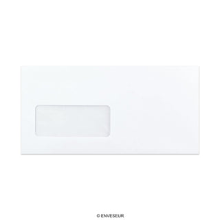 Weißer Briefumschlag mit Fenster 110x220 mm (DL)
