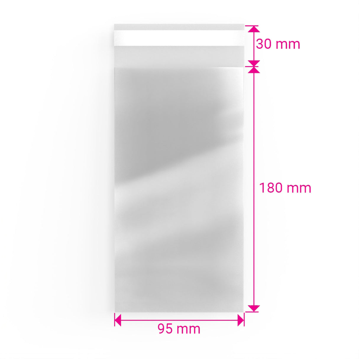 Zellophan-Beutel ohne Kopflasche