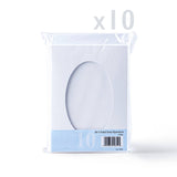 Weiße Klappkarten mit ovalem Ausschnitt – 3-fach Falz, Packung