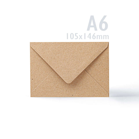 Kraft Cards & Envelopes Pack Manila 114x162 mm + 105x148 mm
