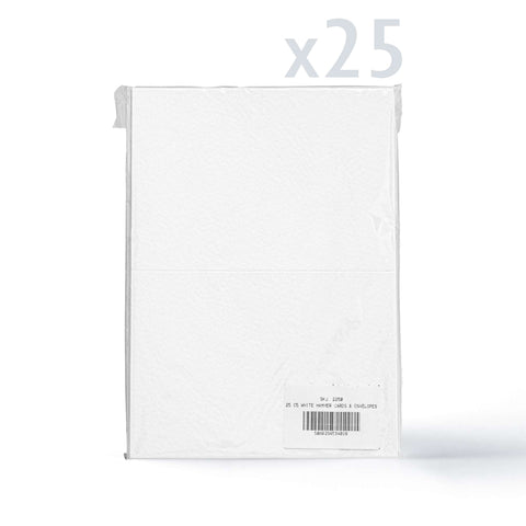Hammered Cards & Envelopes Pack White 162x229 mm + 148x210 mm