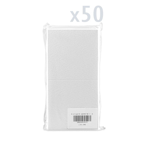 Hammered Cards & Envelopes Pack White 130x130 mm + 125x125 mm