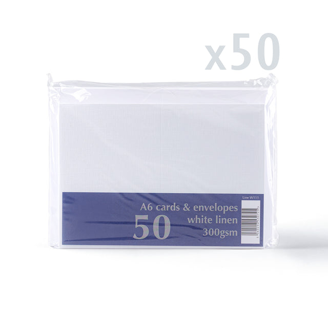 Linen Cards & Envelopes Packs White 165 x 230 x 25 mm