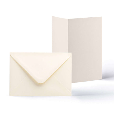 Linen Cards & Envelopes Packs Ivory 114x162 mm + 105x148 mm