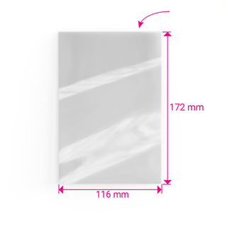 Zellophanhülle, oben offen