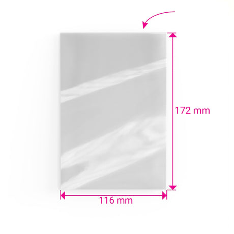 Zellophanhülle, oben offen