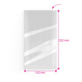 Zellophanhülle, oben offen