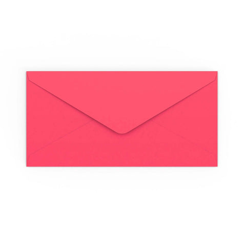 DL Bright Pink Gummed V-Flap Envelope (110 x 220mm)