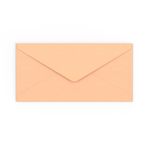 DL Salmon Pink Gummed V-Flap Envelope (110 x 220mm)