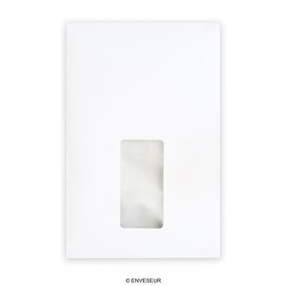 Weiße Faltentasche mit Fenster 229x162x25 mm (C5)