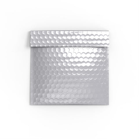 Metallic Finish Bubble Bag Mailers Silver 165 x 165 mm