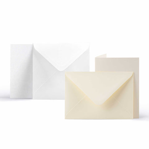 Linen Cards & Envelopes Packs Ivory 114x162 mm + 105x148 mm