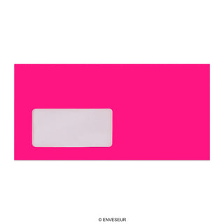 Neon Rosa Umschlag mit Fenster 110x220 mm (DL)