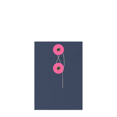 Coloured envelopes with string and washer closure Navy Blue + Pink 162 x 114 mm (C6)