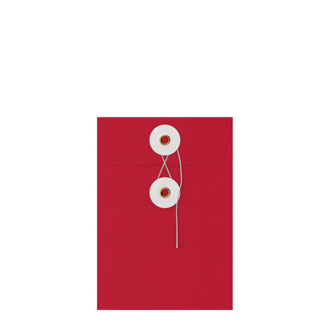 Coloured envelopes with string and washer closure Red + White 162 x 114 mm (C6)