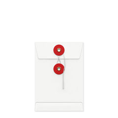 Coloured envelopes with string and washer closure White + Red 162 x 114 mm (C6)